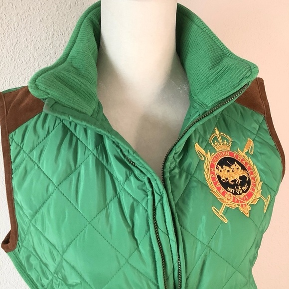 RALPH LAUREN SPORT Quilted Equestrian Vest Polo Crest Old Money Heritage Prep M - Picture 6 of 13